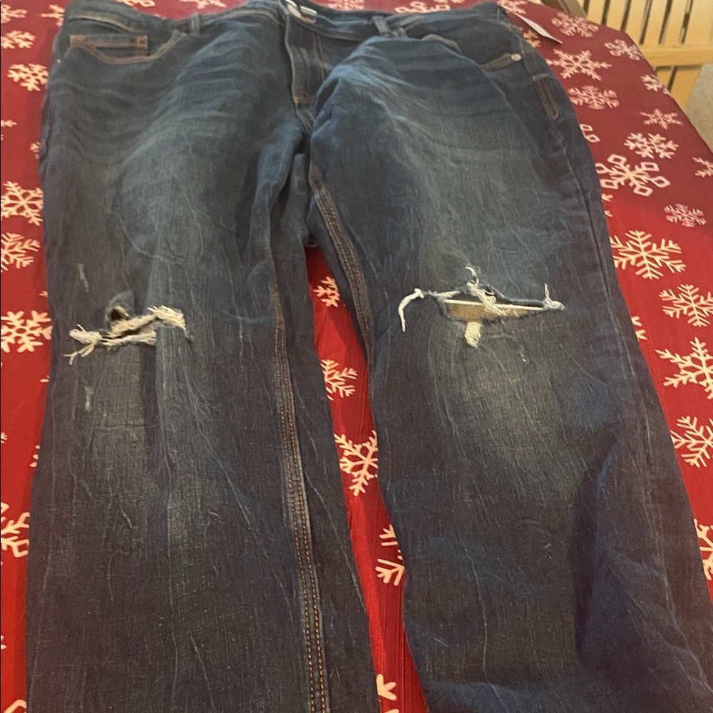 Old Navy Women's Distressed Blue Skinny Jeans